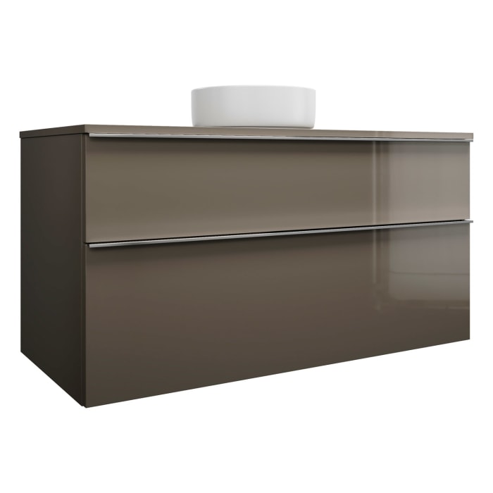 burgbad Eqio Waschtischkombination mit Keramik-Aufsatzwaschtisch 120 cm, mit Griffleiste G0251