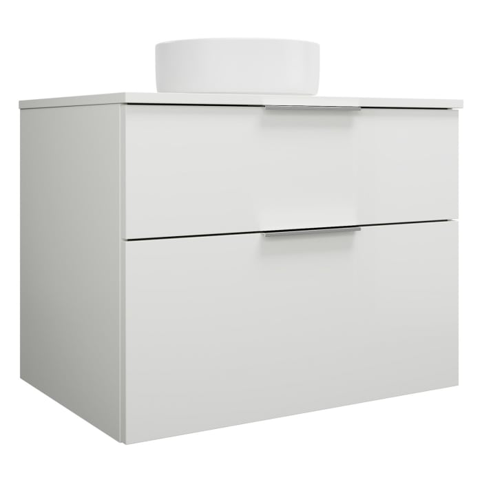 burgbad Eqio Waschtischkombination mit Keramik-Aufsatzwaschtisch 80 cm, mit Griff G0146