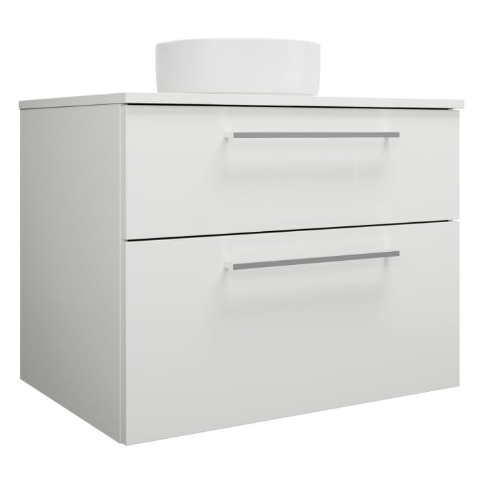 burgbad Eqio Waschtischkombination mit Keramik-Aufsatzwaschtisch 80 cm, mit Stangengriff P95