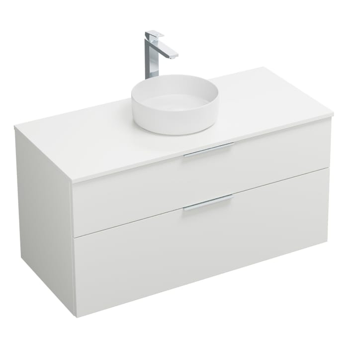 burgbad Eqio Waschtischkombination mit Keramik-Aufsatzwaschtisch 120 cm, mit Griff G0146