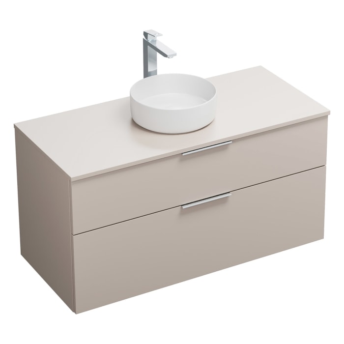 burgbad Eqio Waschtischkombination mit Keramik-Aufsatzwaschtisch 120 cm, mit Griff G0146