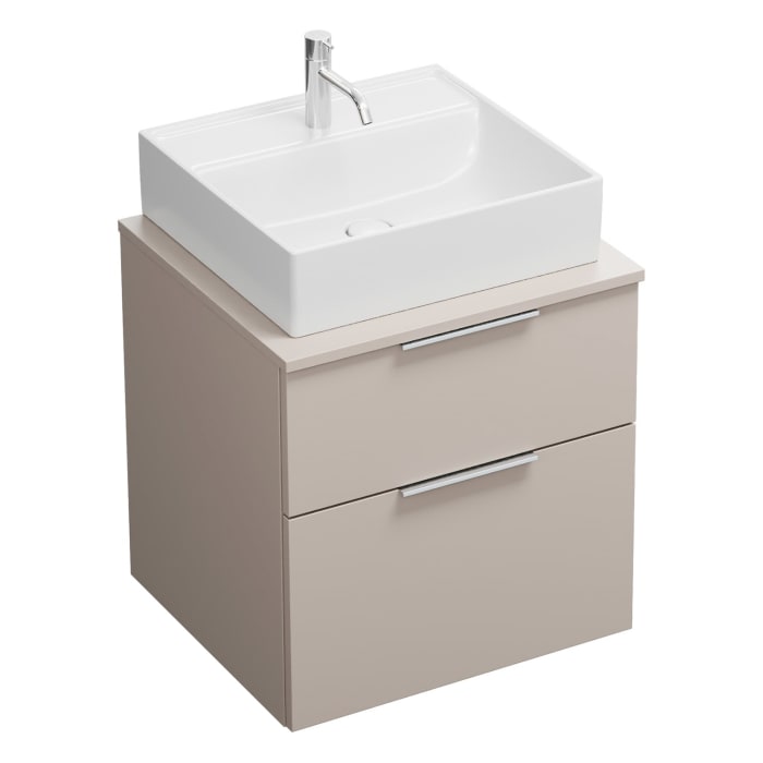 burgbad Eqio Waschtischkombination mit Keramik-Aufsatzwaschtisch 60 cm, mit Griff G0146