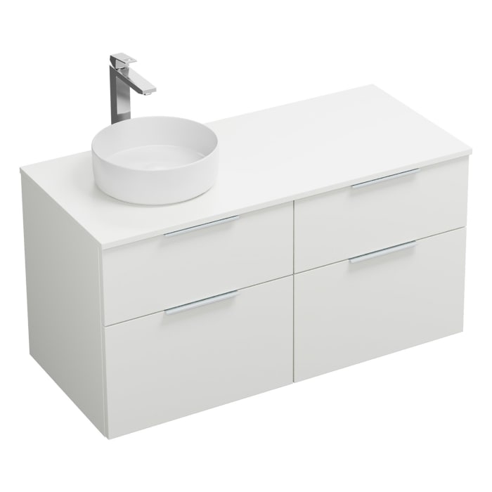 burgbad Eqio Waschtischkombination mit Keramik-Aufsatzwaschtisch 120 cm, links, mit Griff G0146