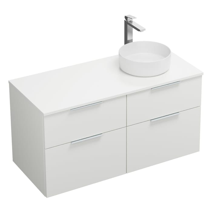 burgbad Eqio Waschtischkombination mit Keramik-Aufsatzwaschtisch 120 cm, rechts, mit Griff G0146