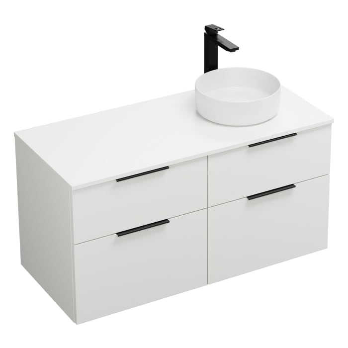 burgbad Eqio Waschtischkombination mit Keramik-Aufsatzwaschtisch 120 cm, rechts, mit Griff G0200