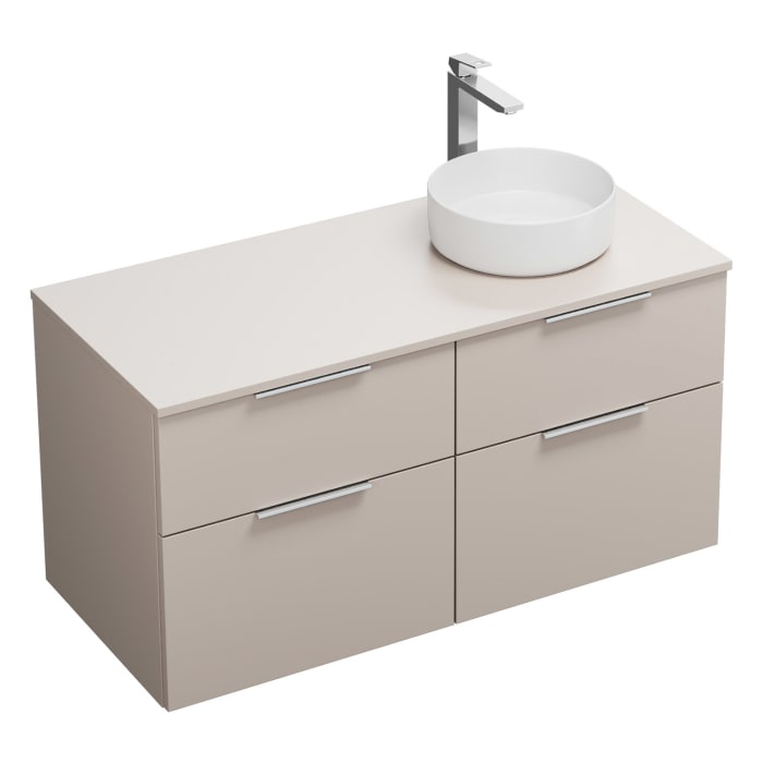 burgbad Eqio Waschtischkombination mit Keramik-Aufsatzwaschtisch 120 cm, rechts, mit Griff G0146