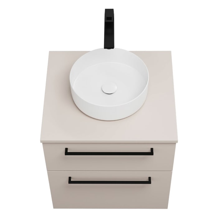 burgbad Eqio Waschtischkombination mit Keramik-Aufsatzwaschtisch 60 cm, mit Stangengriff G0234