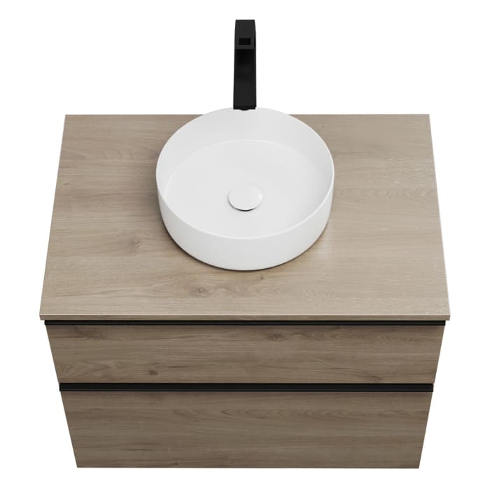 burgbad Eqio Waschtischkombination mit Keramik-Aufsatzwaschtisch 80 cm, mit Griffleiste G0252