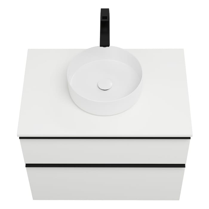 burgbad Eqio Waschtischkombination mit Keramik-Aufsatzwaschtisch 80 cm, mit Griffleiste G0252