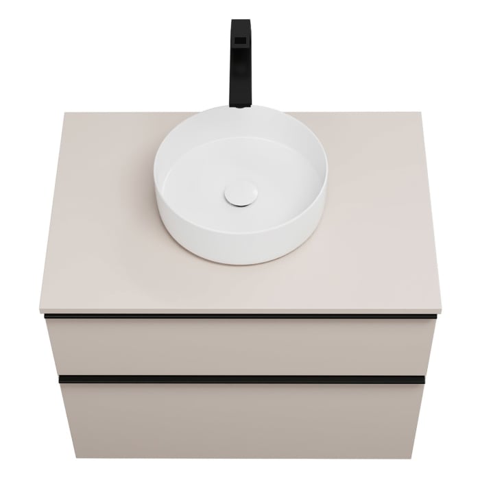 burgbad Eqio Waschtischkombination mit Keramik-Aufsatzwaschtisch 80 cm, mit Griffleiste G0252