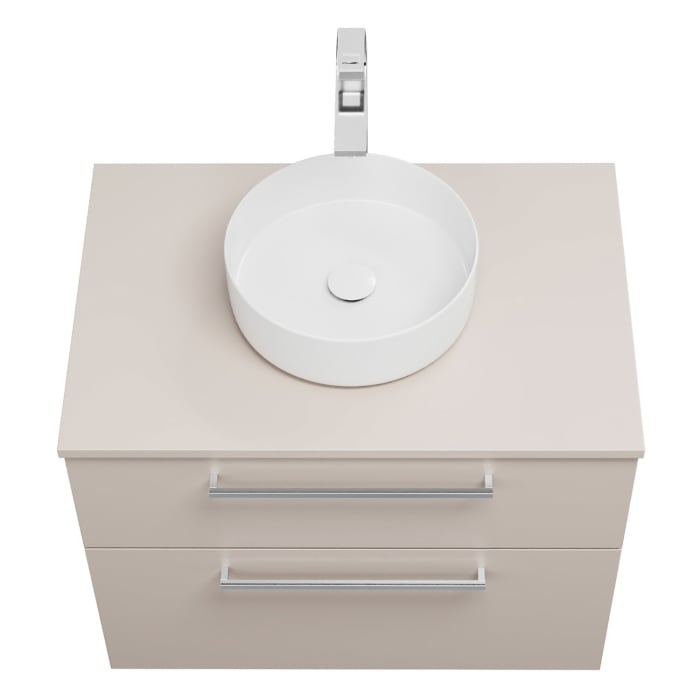 burgbad Eqio Waschtischkombination mit Keramik-Aufsatzwaschtisch 80 cm, mit Stangengriff P95