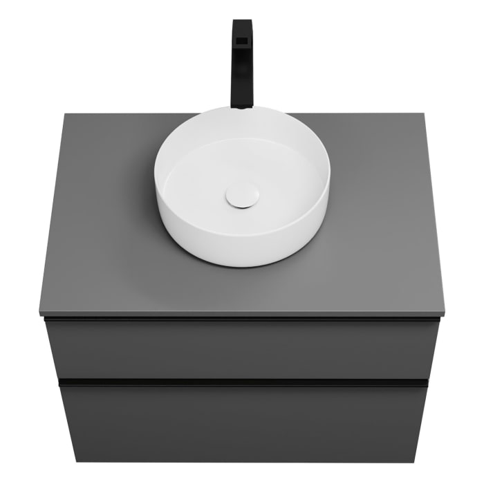 burgbad Eqio Waschtischkombination mit Keramik-Aufsatzwaschtisch 80 cm, mit Griffleiste G0252