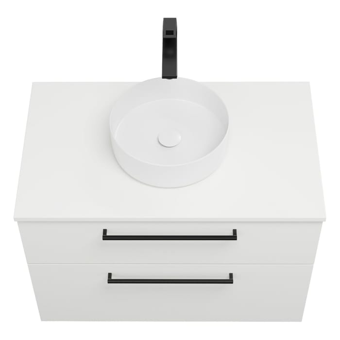 burgbad Eqio Waschtischkombination mit Keramik-Aufsatzwaschtisch 90 cm, mit Stangengriff G0234