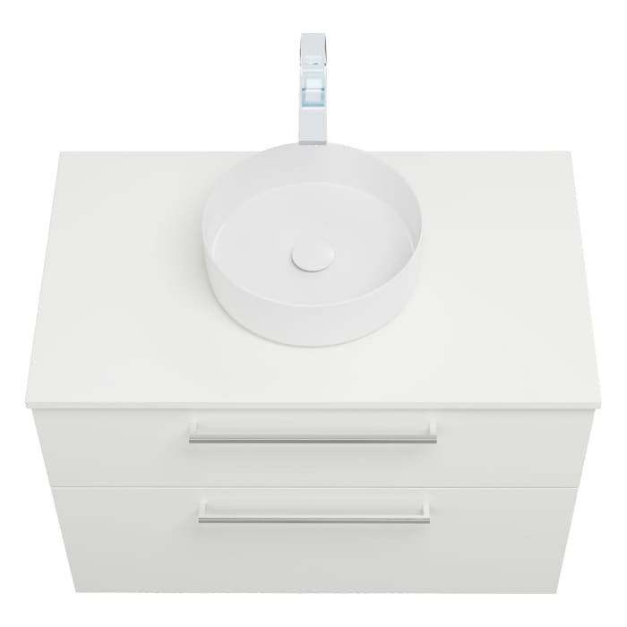 burgbad Eqio Waschtischkombination mit Keramik-Aufsatzwaschtisch 90 cm, mit Stangengriff P95