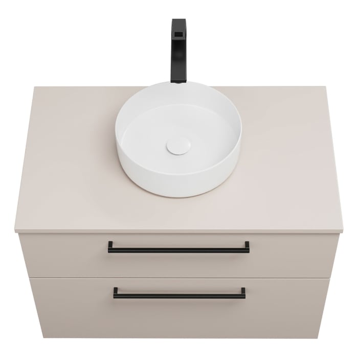 burgbad Eqio Waschtischkombination mit Keramik-Aufsatzwaschtisch 90 cm, mit Stangengriff G0234