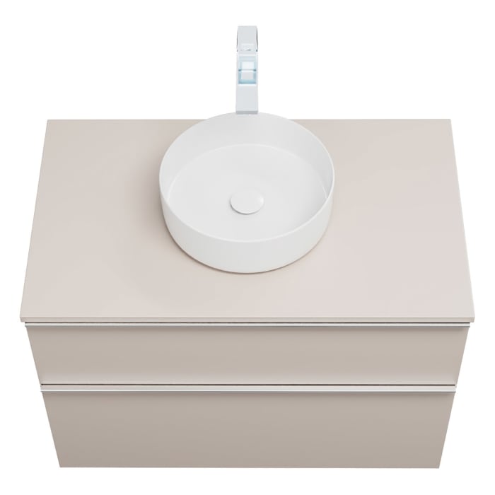 burgbad Eqio Waschtischkombination mit Keramik-Aufsatzwaschtisch 90 cm, mit Griffleiste G0251