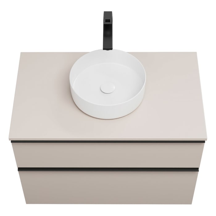 burgbad Eqio Waschtischkombination mit Keramik-Aufsatzwaschtisch 90 cm, mit Griffleiste G0252