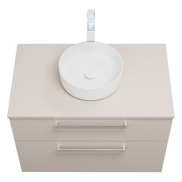 burgbad Eqio Waschtischkombination mit Keramik-Aufsatzwaschtisch 90 cm, mit Stangengriff P95