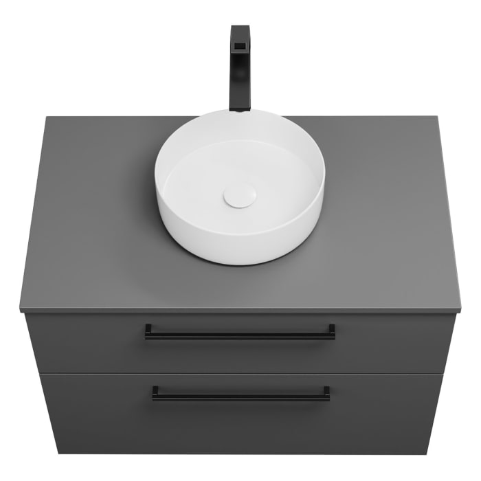 burgbad Eqio Waschtischkombination mit Keramik-Aufsatzwaschtisch 90 cm, mit Stangengriff G0234