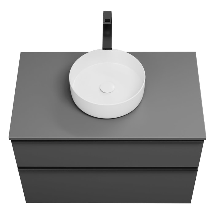 burgbad Eqio Waschtischkombination mit Keramik-Aufsatzwaschtisch 90 cm, mit Griffleiste G0252