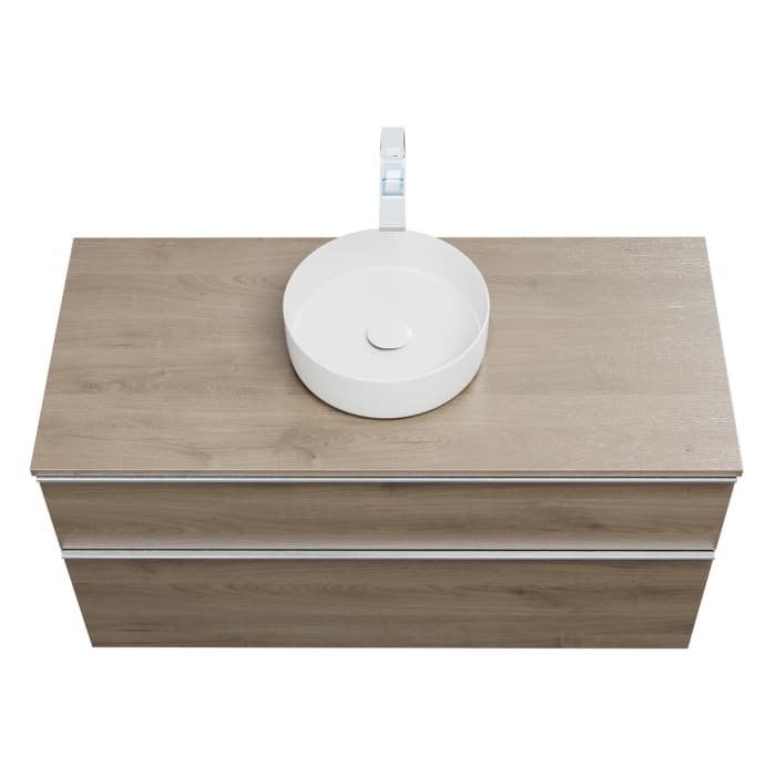 burgbad Eqio Waschtischkombination mit Keramik-Aufsatzwaschtisch 120 cm, mit Griffleiste G0251
