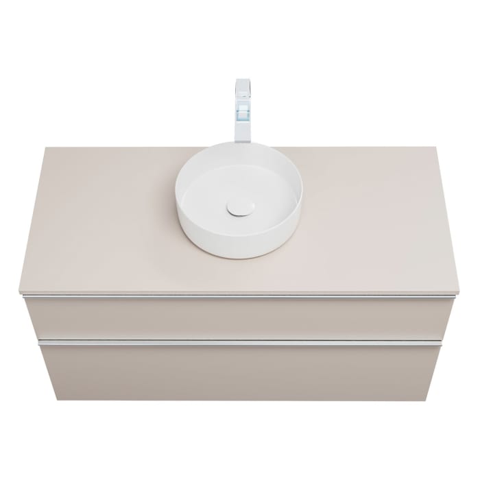 burgbad Eqio Waschtischkombination mit Keramik-Aufsatzwaschtisch 120 cm, mit Griffleiste G0251