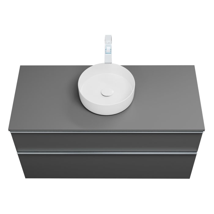 burgbad Eqio Waschtischkombination mit Keramik-Aufsatzwaschtisch 120 cm, mit Griffleiste G0251