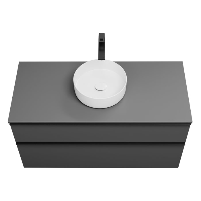 burgbad Eqio Waschtischkombination mit Keramik-Aufsatzwaschtisch 120 cm, mit Griffleiste G0252