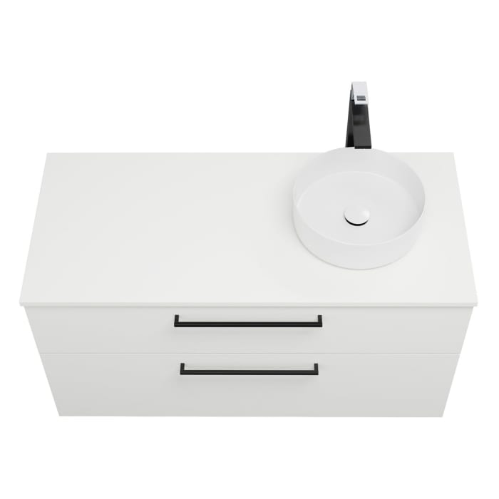 burgbad Eqio Waschtischkombination mit Keramik-Aufsatzwaschtisch 120 cm, rechts, mit Stangengriff G0234