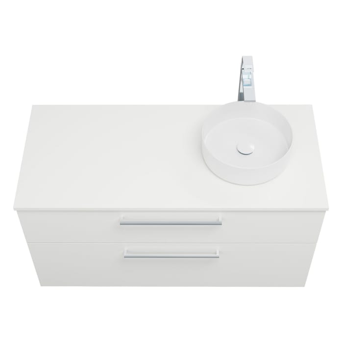 burgbad Eqio Waschtischkombination mit Keramik-Aufsatzwaschtisch 120 cm, rechts, mit Stangengriff P95