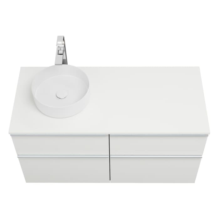 burgbad Eqio Waschtischkombination mit Keramik-Aufsatzwaschtisch 120 cm, links, mit Griffleiste G0251