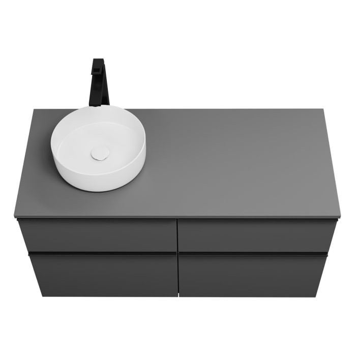 burgbad Eqio Waschtischkombination mit Keramik-Aufsatzwaschtisch 120 cm, links, mit Griffleiste G0252