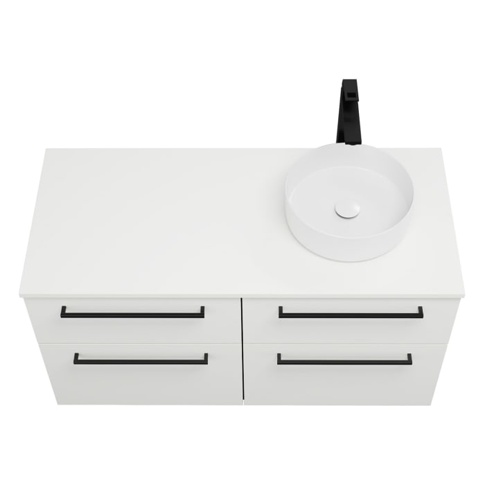 burgbad Eqio Waschtischkombination mit Keramik-Aufsatzwaschtisch 120 cm, rechts, mit Stangengriff G0234