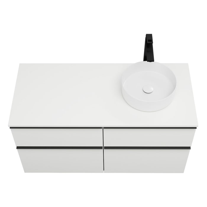 burgbad Eqio Waschtischkombination mit Keramik-Aufsatzwaschtisch 120 cm, rechts, mit Griffleiste G0252