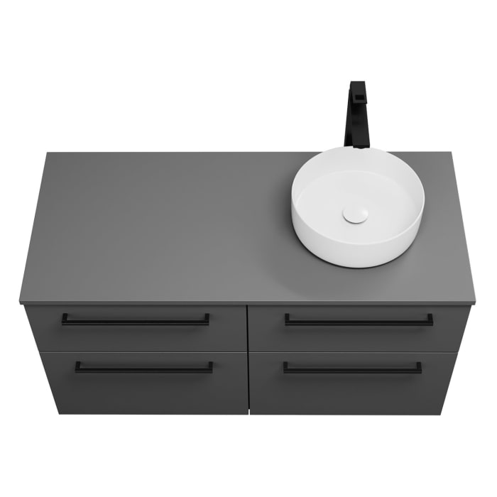 burgbad Eqio Waschtischkombination mit Keramik-Aufsatzwaschtisch 120 cm, rechts, mit Stangengriff G0234