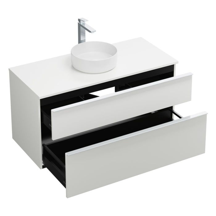 burgbad Eqio Waschtischkombination mit Keramik-Aufsatzwaschtisch 120 cm, mit Griffleiste G0251