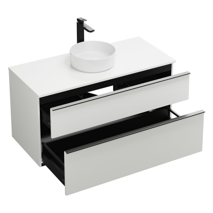 burgbad Eqio Waschtischkombination mit Keramik-Aufsatzwaschtisch 120 cm, mit Griffleiste G0252