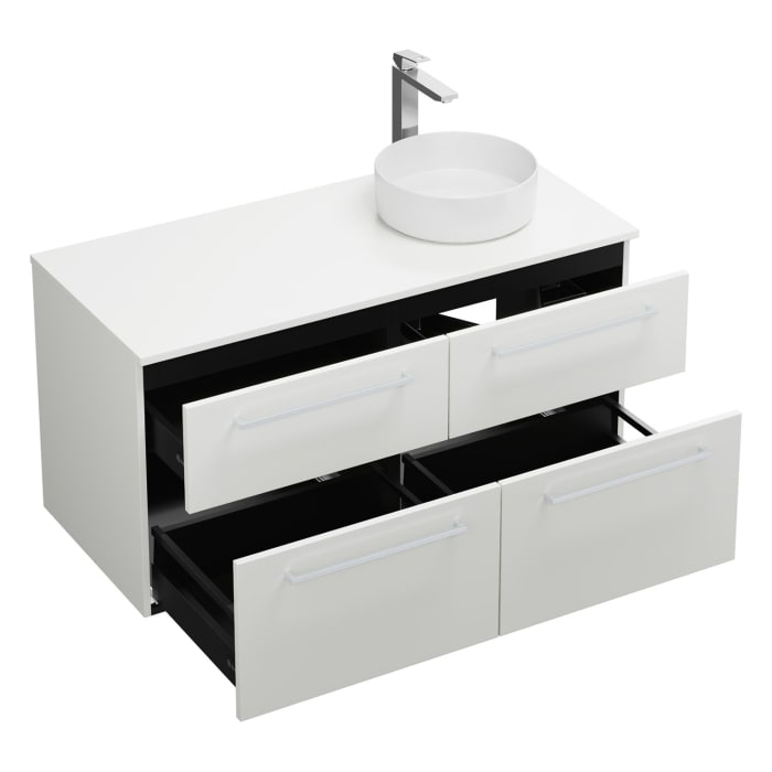 burgbad Eqio Waschtischkombination mit Keramik-Aufsatzwaschtisch 120 cm, rechts, mit Stangengriff P95