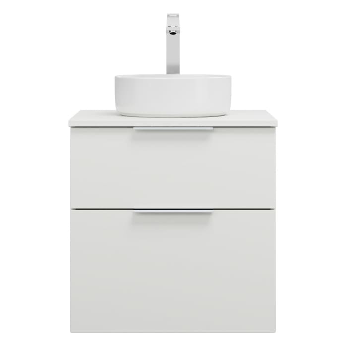 burgbad Eqio Waschtischkombination mit Keramik-Aufsatzwaschtisch 60 cm, Griff G0146