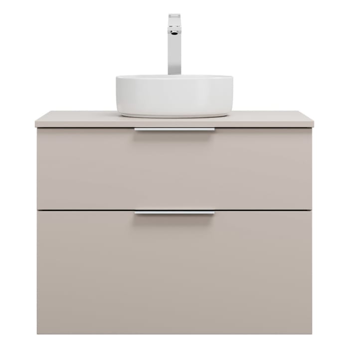 burgbad Eqio Waschtischkombination mit Keramik-Aufsatzwaschtisch 80 cm, mit Griff G0146