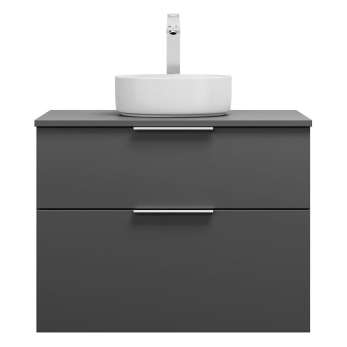 burgbad Eqio Waschtischkombination mit Keramik-Aufsatzwaschtisch 80 cm, mit Griff G0146