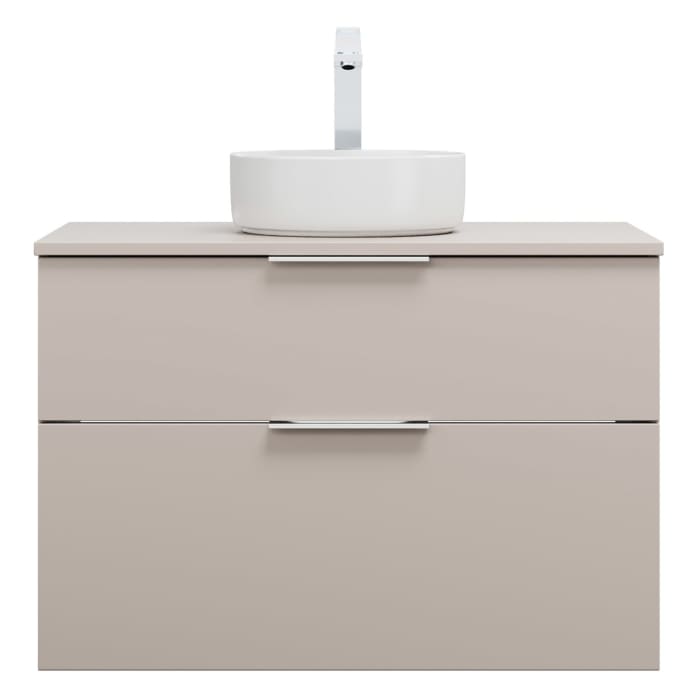 burgbad Eqio Waschtischkombination mit Keramik-Aufsatzwaschtisch 90 cm, mit Griff G0146