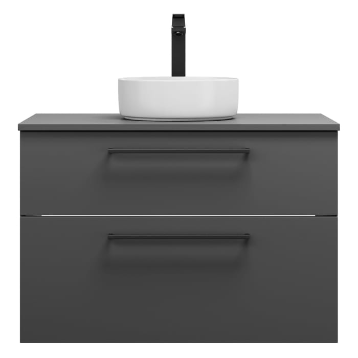 burgbad Eqio Waschtischkombination mit Keramik-Aufsatzwaschtisch 90 cm, mit Stangengriff G0234