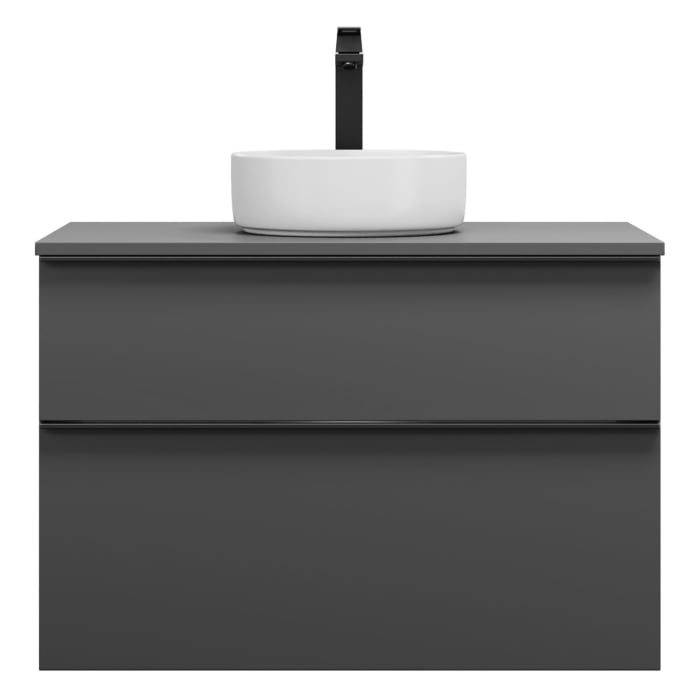 burgbad Eqio Waschtischkombination mit Keramik-Aufsatzwaschtisch 90 cm, mit Griffleiste G0252
