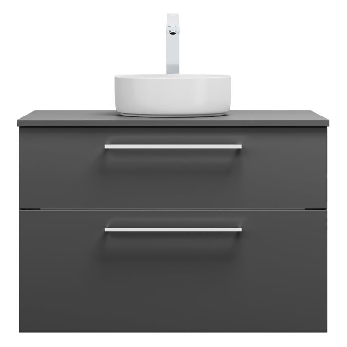 burgbad Eqio Waschtischkombination mit Keramik-Aufsatzwaschtisch 90 cm, mit Stangengriff P95