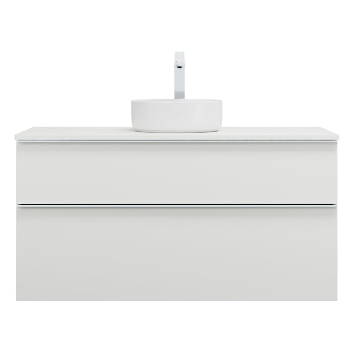 burgbad Eqio Waschtischkombination mit Keramik-Aufsatzwaschtisch 120 cm, mit Griffleiste G0251
