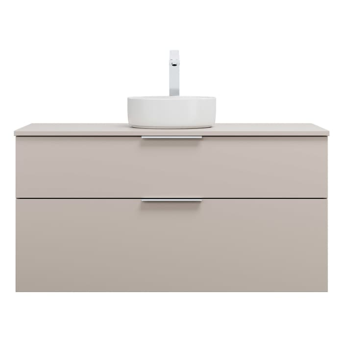 burgbad Eqio Waschtischkombination mit Keramik-Aufsatzwaschtisch 120 cm, mit Griff G0146