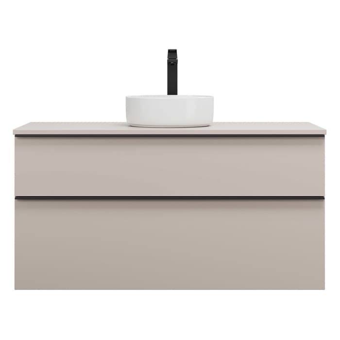 burgbad Eqio Waschtischkombination mit Keramik-Aufsatzwaschtisch 120 cm, mit Griffleiste G0252