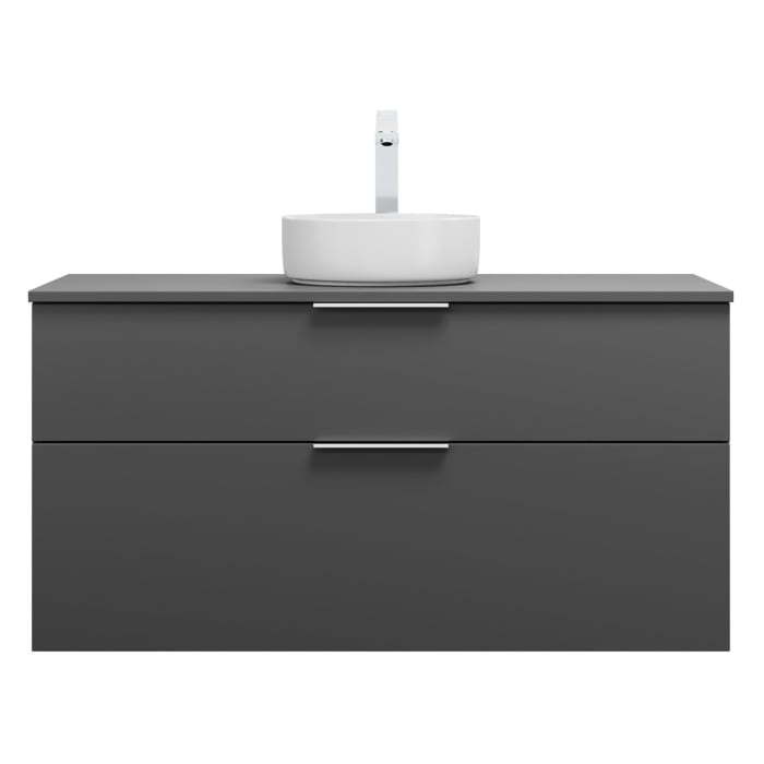 burgbad Eqio Waschtischkombination mit Keramik-Aufsatzwaschtisch 120 cm, mit Griff G0146