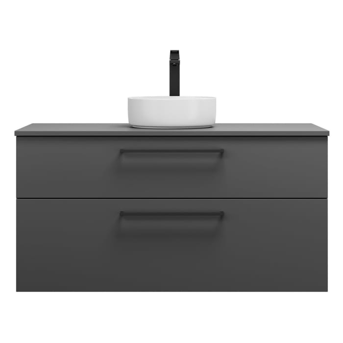 burgbad Eqio Waschtischkombination mit Keramik-Aufsatzwaschtisch 120 cm, mit Stangengriff G0234